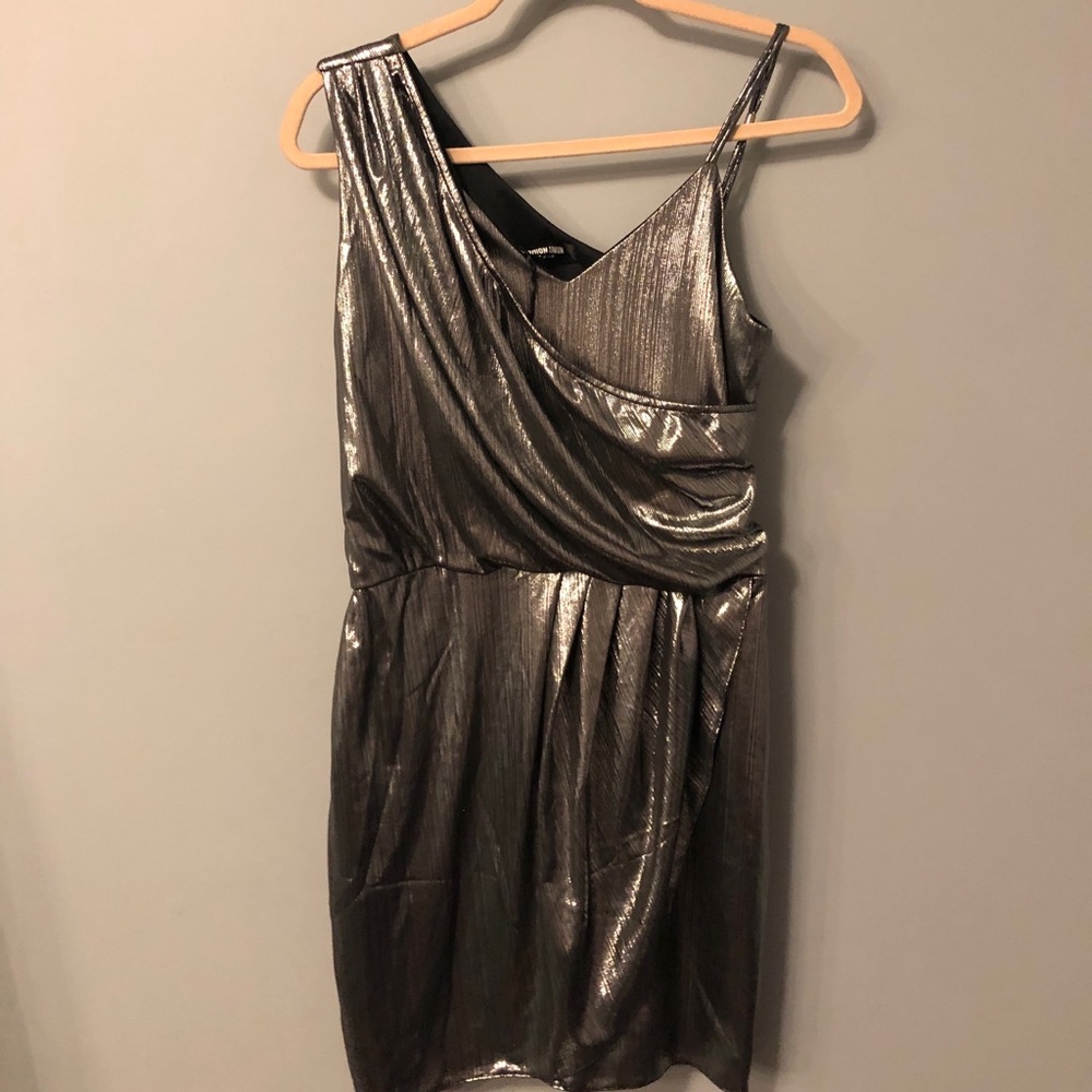Metallic Silver Dress
